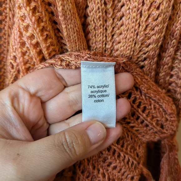 NWT Maurices Sunset Ombre Fringe Open Front Crochet Cardigan Women  XS - Picture 7 of 8